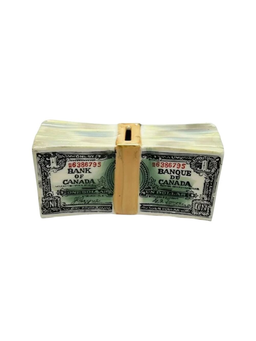 Candian Dollar Bundle  Wad Bank Vintage 1954 Ceramic Suffold‎ Pottery